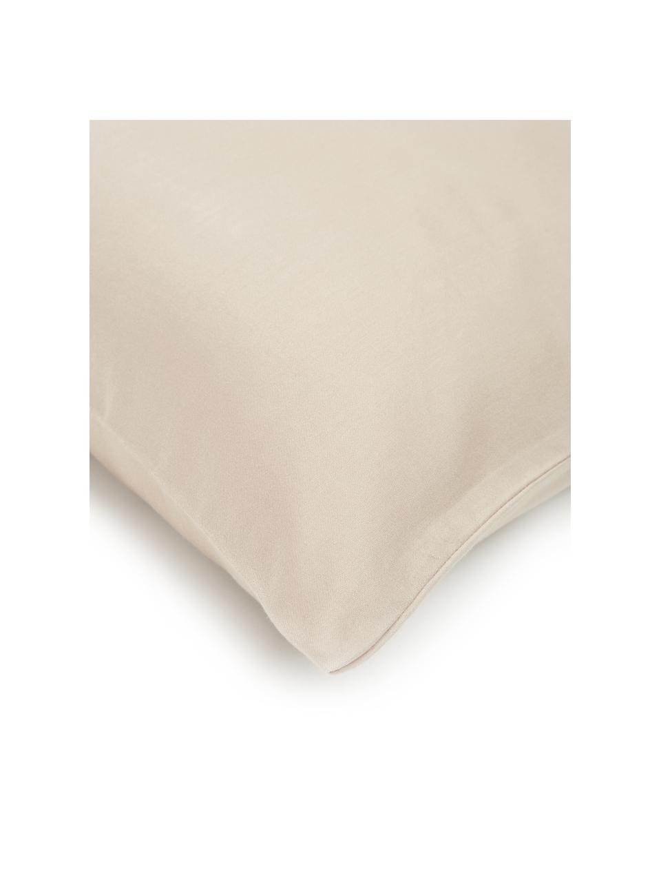 Poszewka na poduszkę z satyny bawełnianej Comfort, 2 szt., Taupe, S 40 x D 80 cm