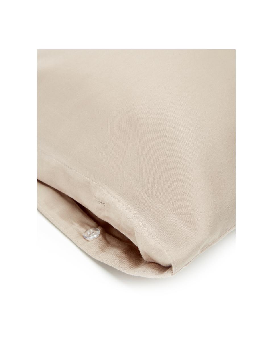 Poszewka na poduszkę z satyny bawełnianej Comfort, 2 szt., Taupe, S 40 x D 80 cm