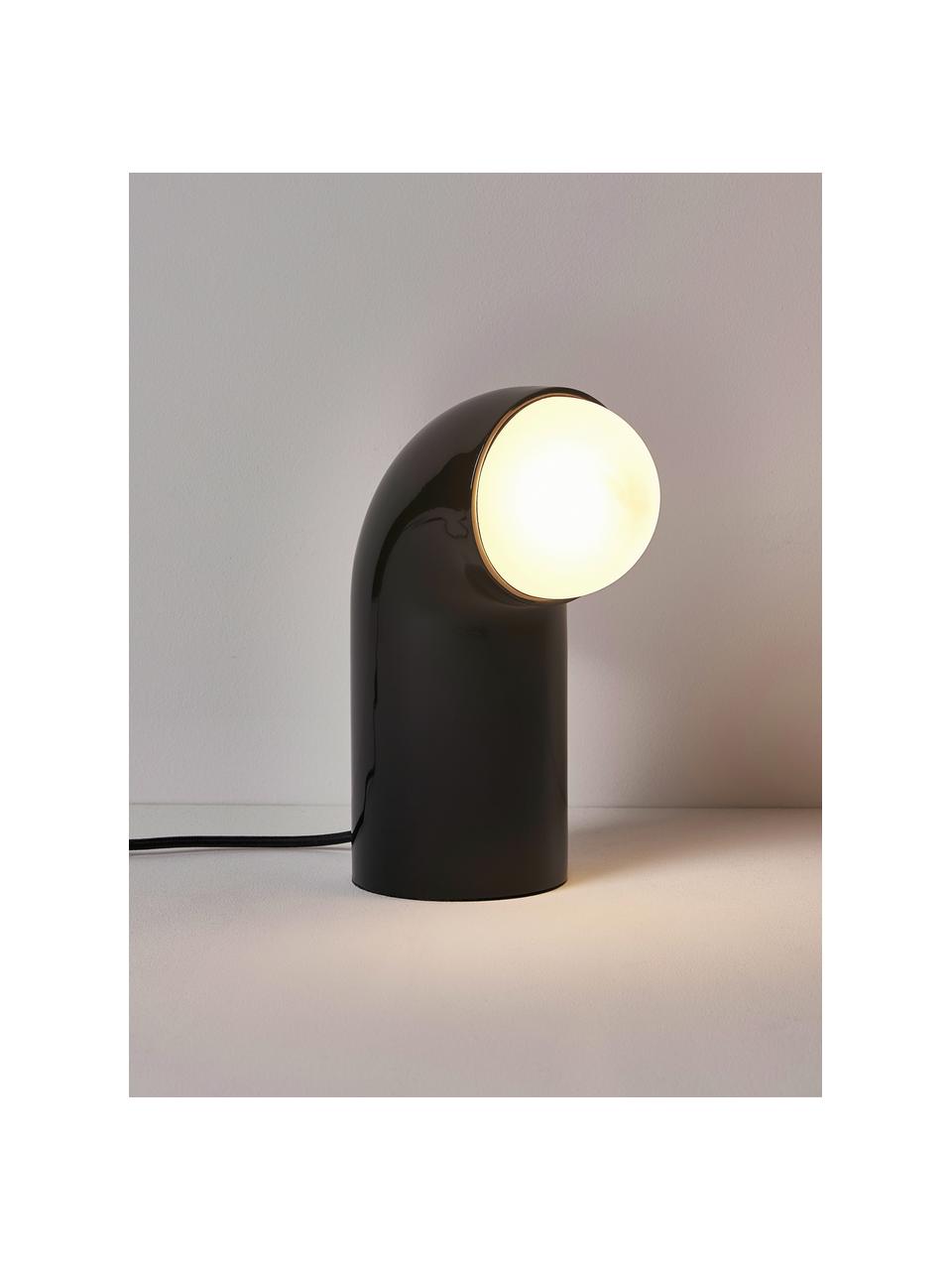 Tischlampe Memphis, Polyresin, Schwarz, B 11 x H 26 cm