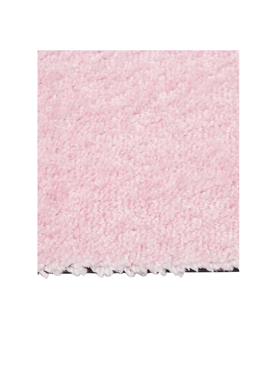 Felpudo de poliamida Perla, lavable, Parte delantera: poliamida, Parte trasera: plástico, Rosa, An 50 x L 75 cm