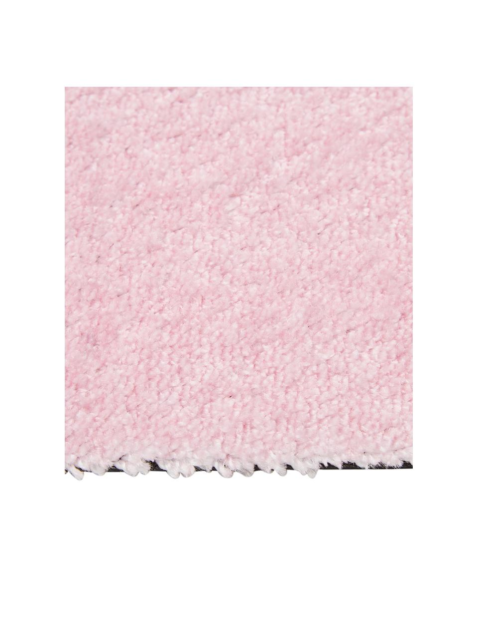 Leicht glänzende Polyamid-Fußmatte Perla, waschbar, Vorderseite: Polyamid, Rückseite: Kunststoff, Pink, 50 x 75 cm