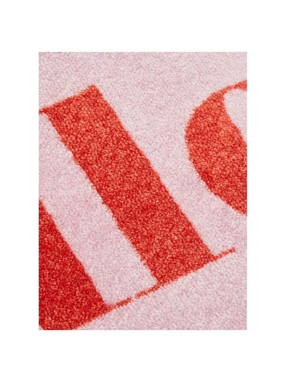Leicht glänzende Polyamid-Fussmatte Perla, waschbar, Vorderseite: Polyamid, Rückseite: Kunststoff, Pink, 50 x 75 cm