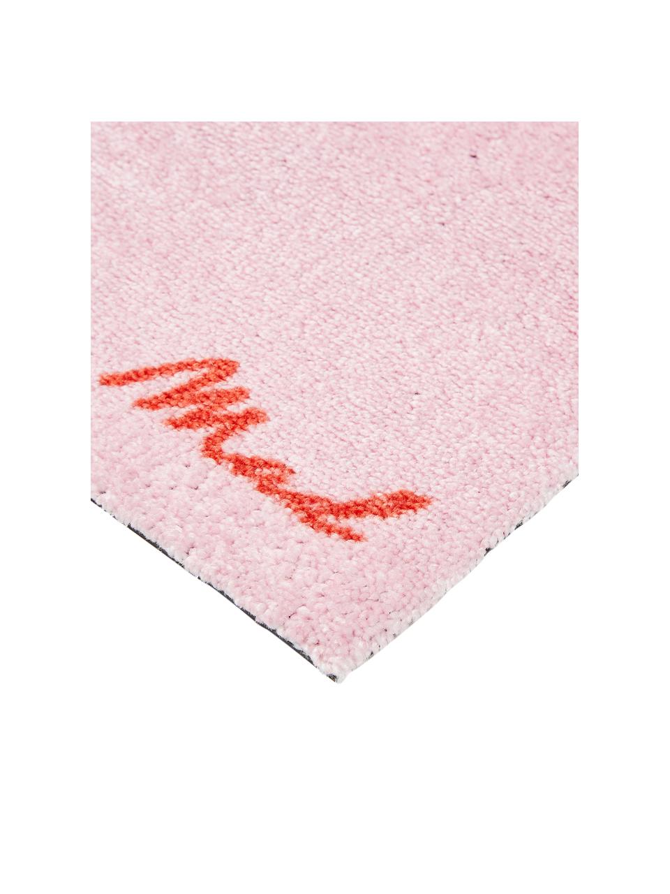 Zerbino Perla in poliammide leggermente lucido, lavabile, Retro: materiale sintetico, Rosa, Larg. 50 x Lung. 75 cm