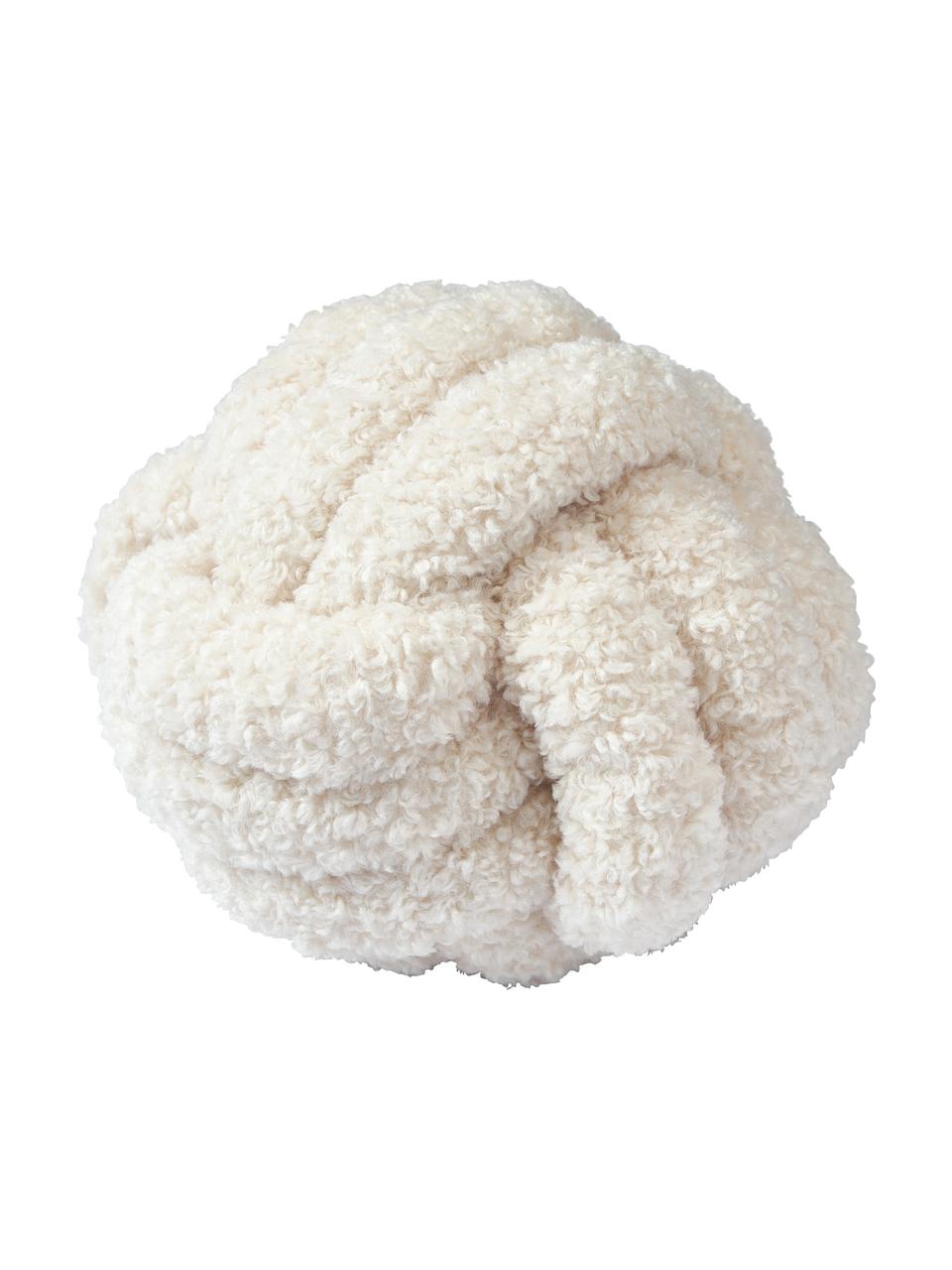 Teddy-Knoten-Kissen Dotty in Cremeweiß, Hülle: 100 % Polyester (Teddyfel, Cremeweiß, Ø 30 cm