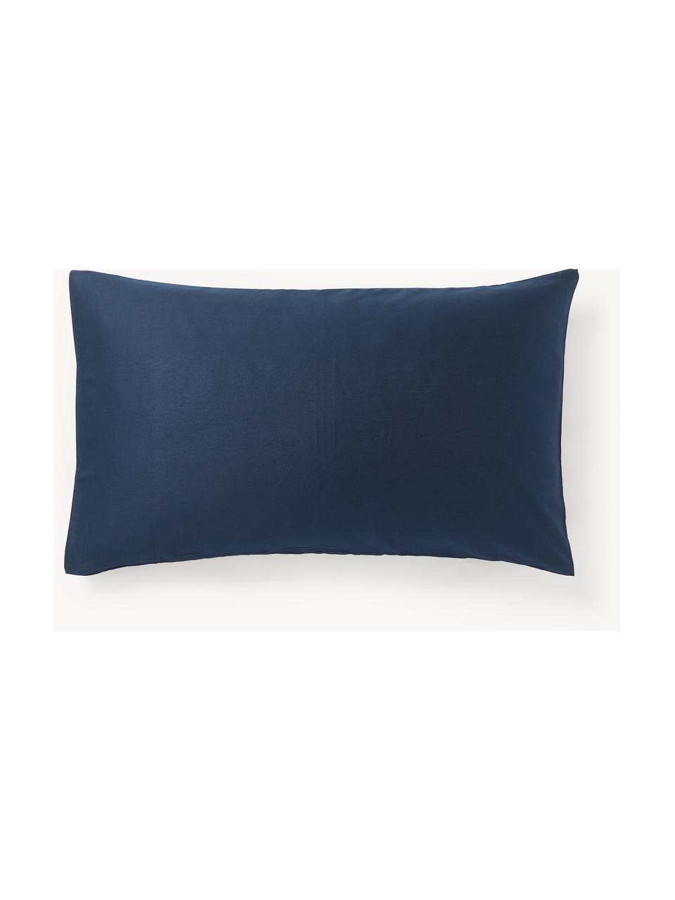 Copricuscino in raso di cotone Comfort, Blu scuro, Larg. 50 x Lung. 80 cm