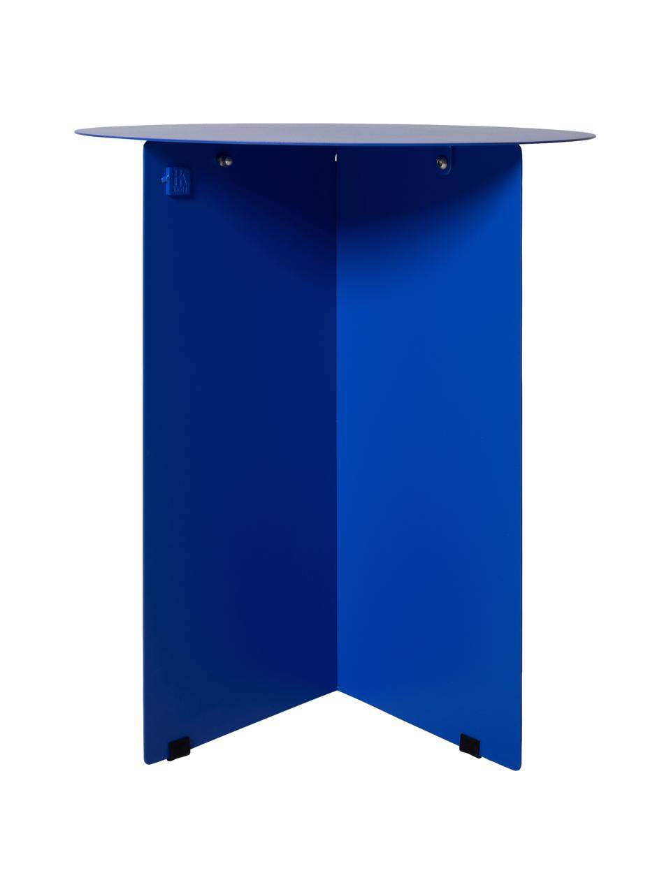 Mesa auxiliar redonda de metal Dinga, Metal recubierto, Azul, Ø 40 x Al 45 cm