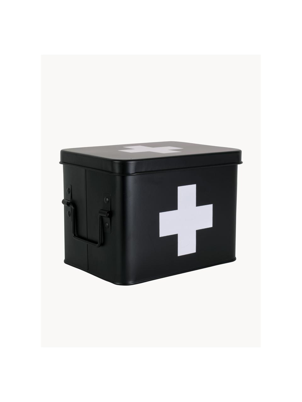 Aufbewahrungsbox Medicine, Metall, beschichtet, Schwarz, B 21 x H 16 cm