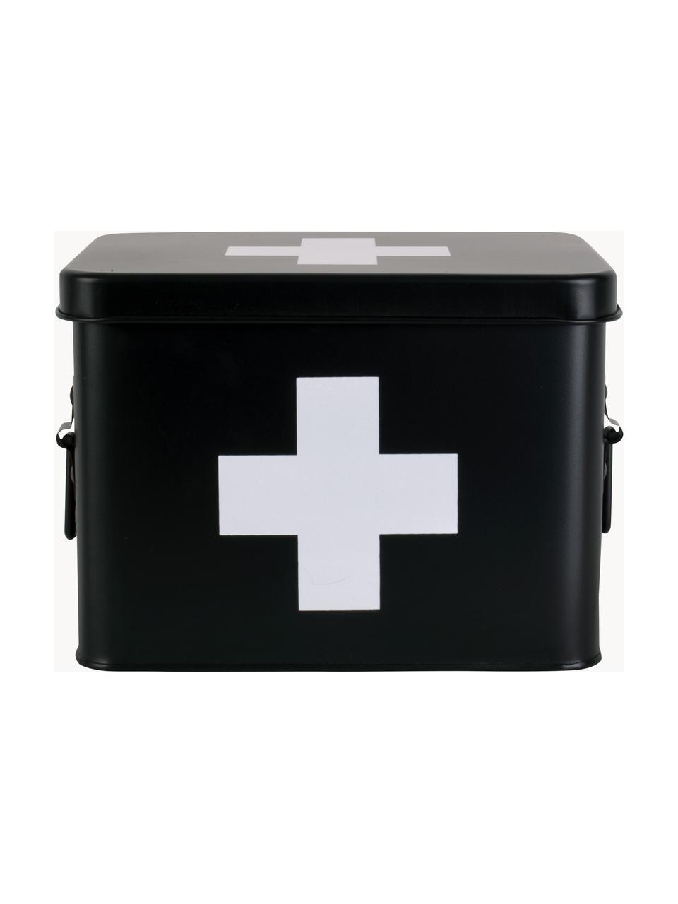 Aufbewahrungsbox Medicine, Metall, beschichtet, Schwarz, B 21 x H 16 cm