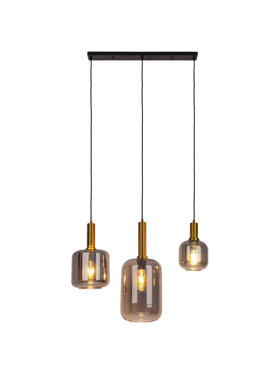 Lámpara de techo Smoky, Cable: plástico, Dorado, gris oscuro, An 70 x Al 33 cm