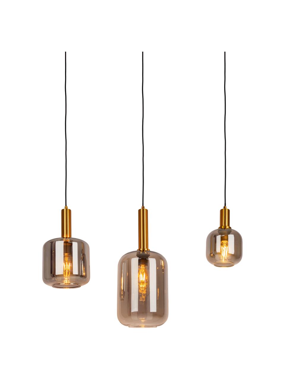 Lámpara de techo Smoky, Cable: plástico, Dorado, gris oscuro, An 70 x Al 33 cm