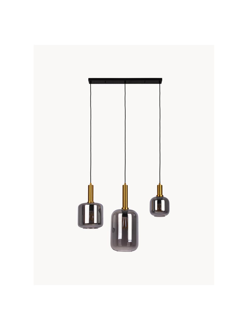 Lampa wisząca Smoky, Odcienie złotego, ciemny szary, S 70 x W 150 cm