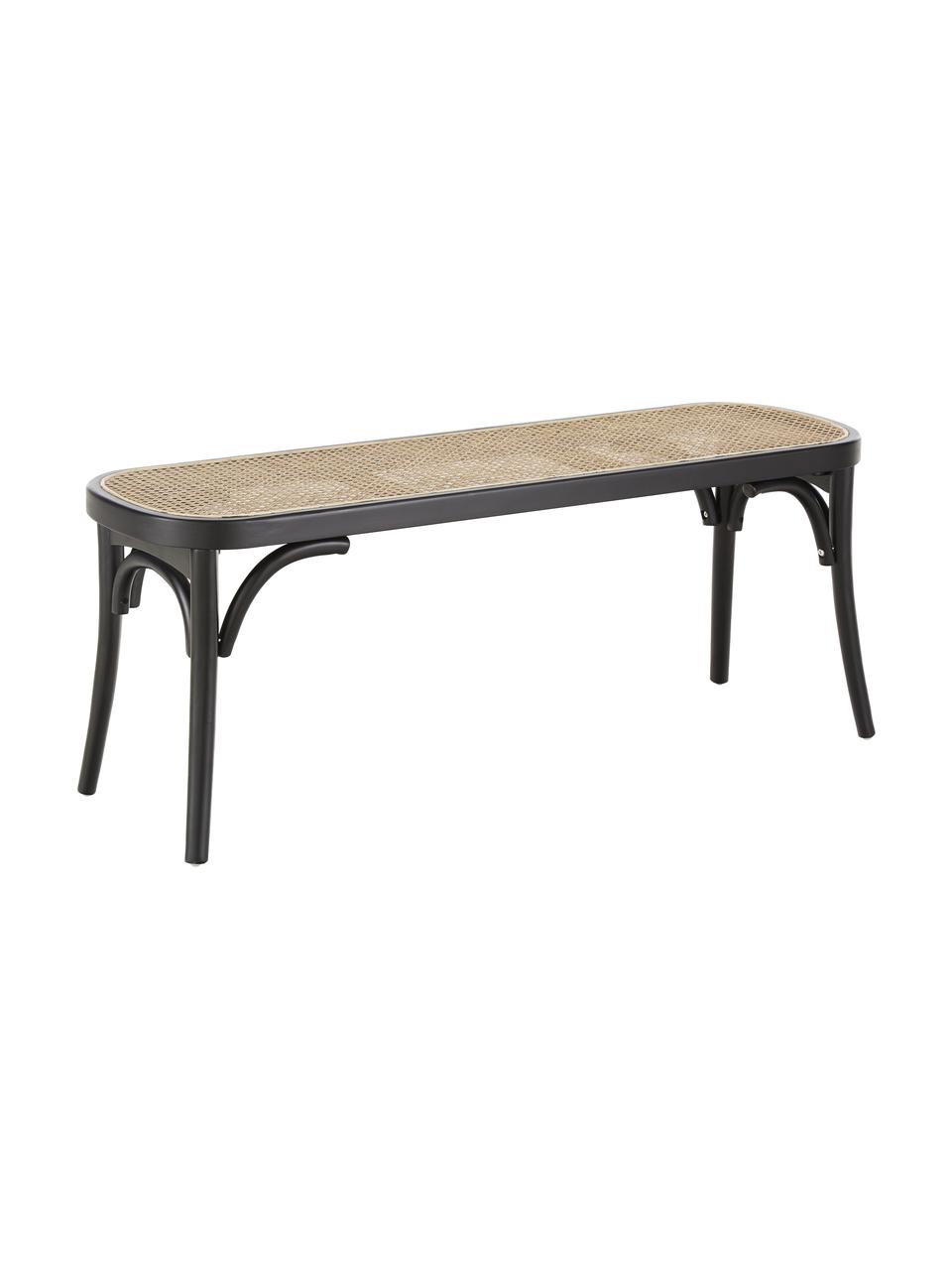 Banco con tejido vienes Franz, Asiento: ratán, Estructura: madera de abedul maciza p, Ratán, negro, An 110 x Al 46 cm