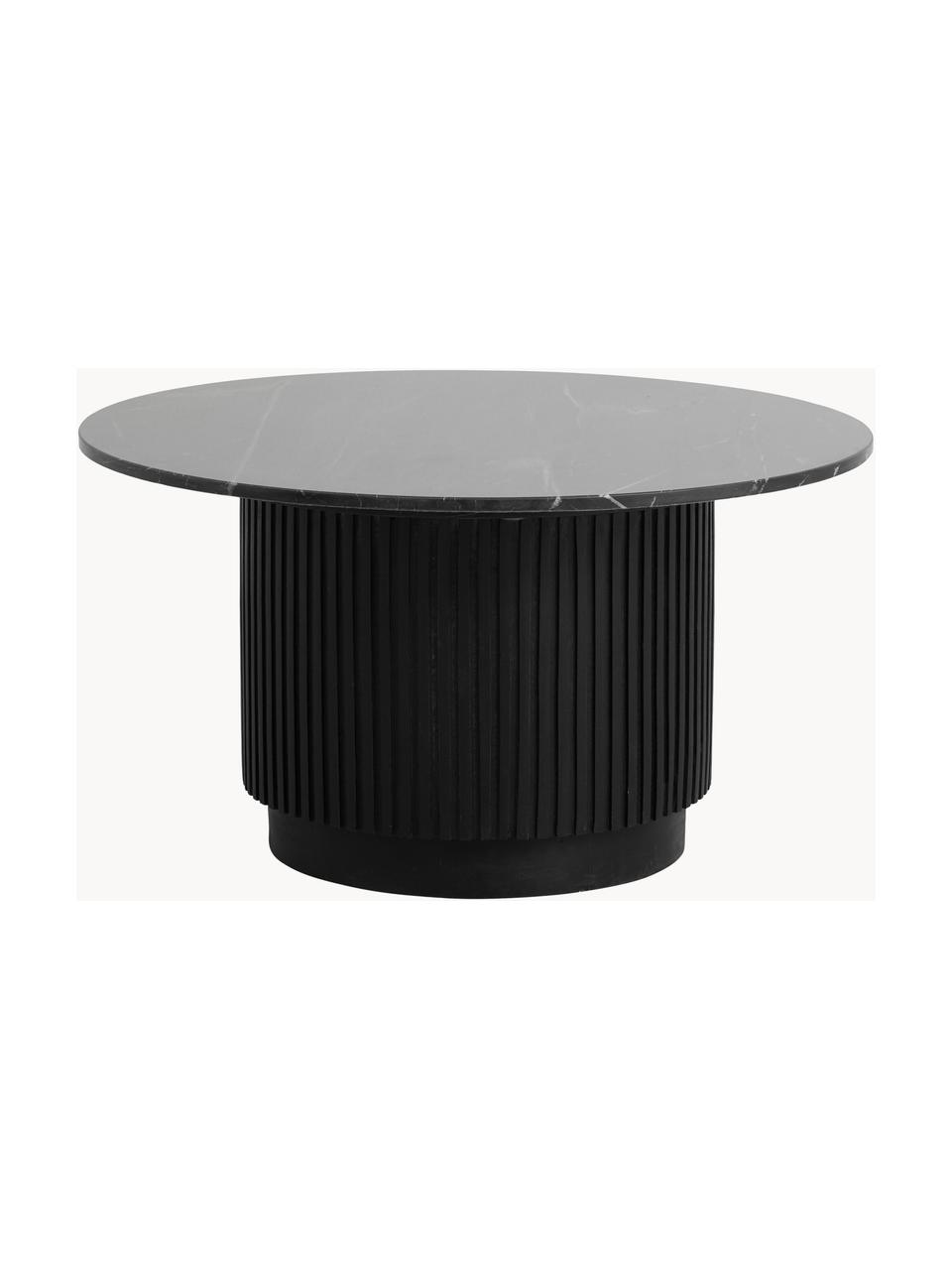 Okrągły stolik kawowy z marmurowym blatem Erie, Blat: marmur, Czarny, Ø 75 cm