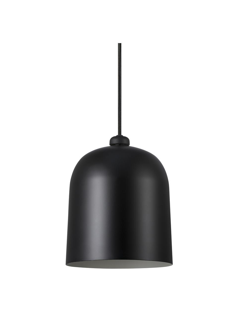 Lámpara de techo pequeña Angle, Pantalla: metal recubierto, Anclaje: metal, recubierto, Cable: cubierto en tela, Negro, Ø 21 x Al 32 cm