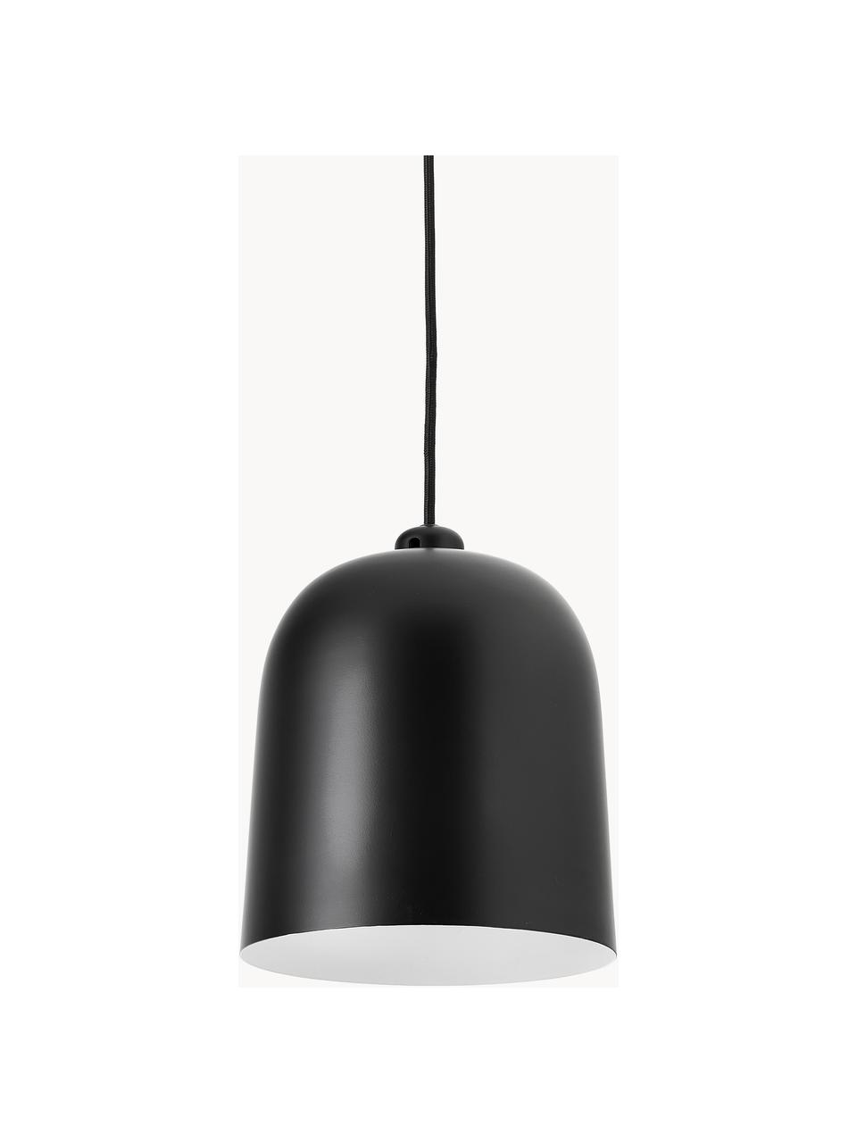 Lámpara de techo pequeña Angle, Pantalla: metal recubierto, Anclaje: metal, recubierto, Cable: cubierto en tela, Negro, Ø 21 x Al 32 cm