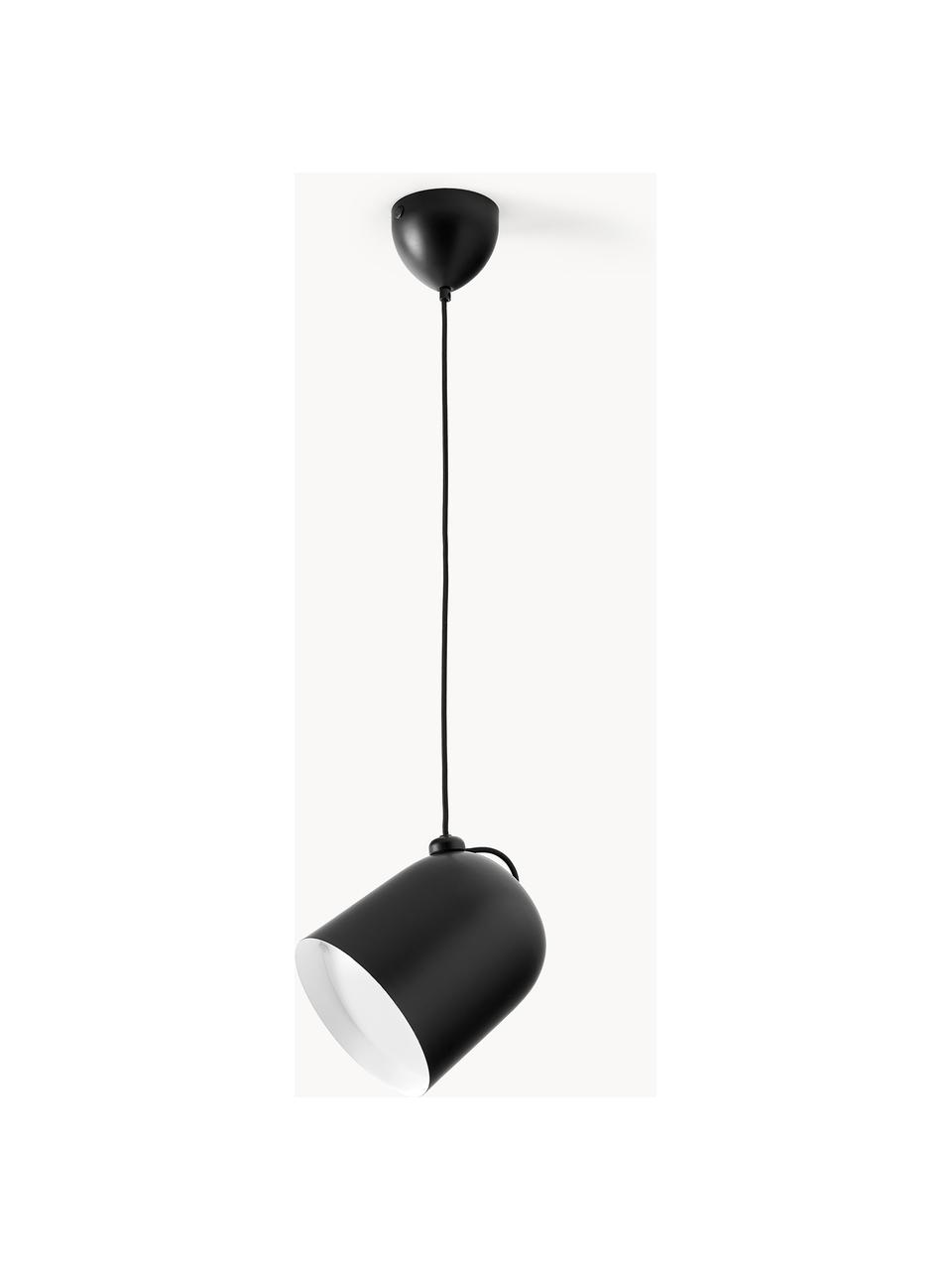 Kleine hanglamp Angle, Lampenkap: gecoat metaal, Diffuser: kunststof, Zwart, Ø 21 x H 32 cm