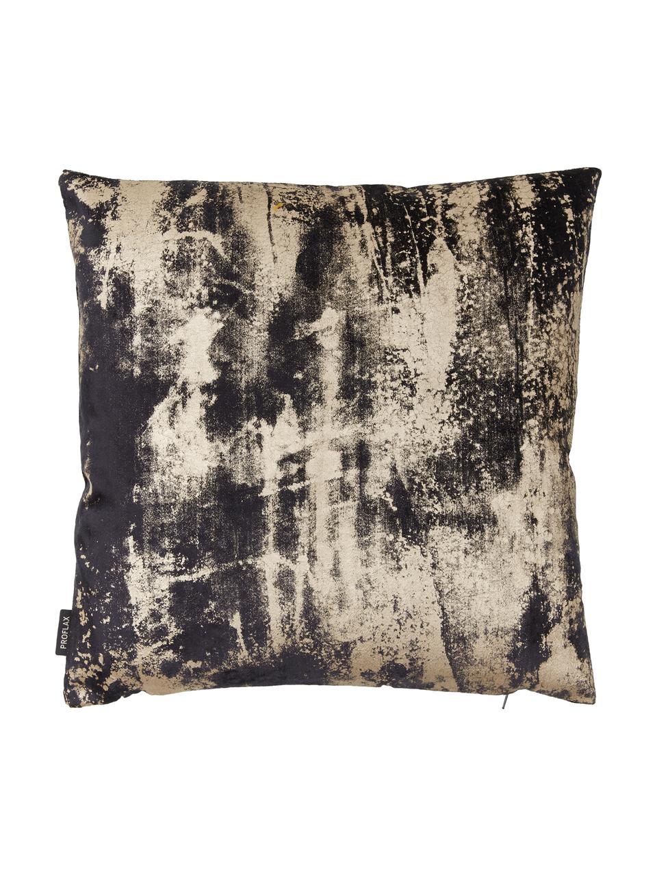 Housse de coussin 40x40 velours vintage Shiny, Velours de polyester, Gris graphite, larg. 40 x long. 40 cm