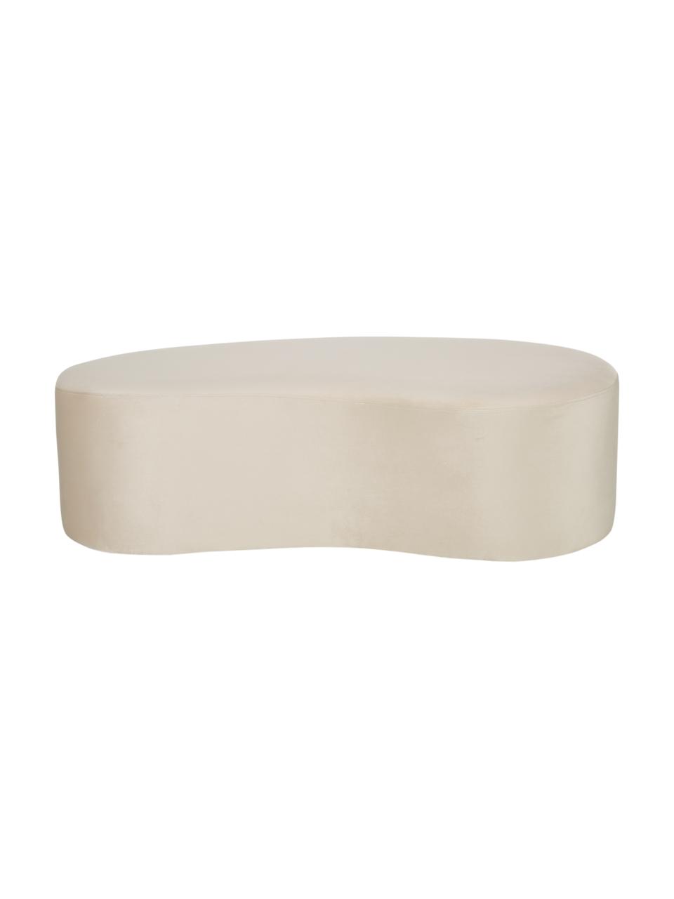 Pouf in velluto Horta, Poliestere, Bianco latteo, Larg. 120 x Alt. 36 cm