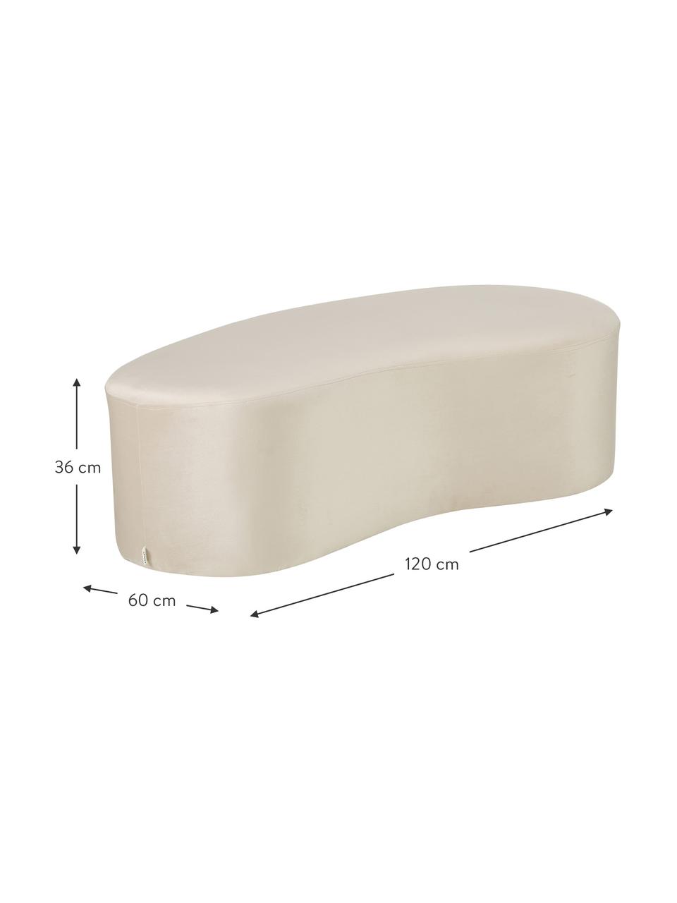 Pouf in velluto Horta, Poliestere, Bianco latteo, Larg. 120 x Alt. 36 cm