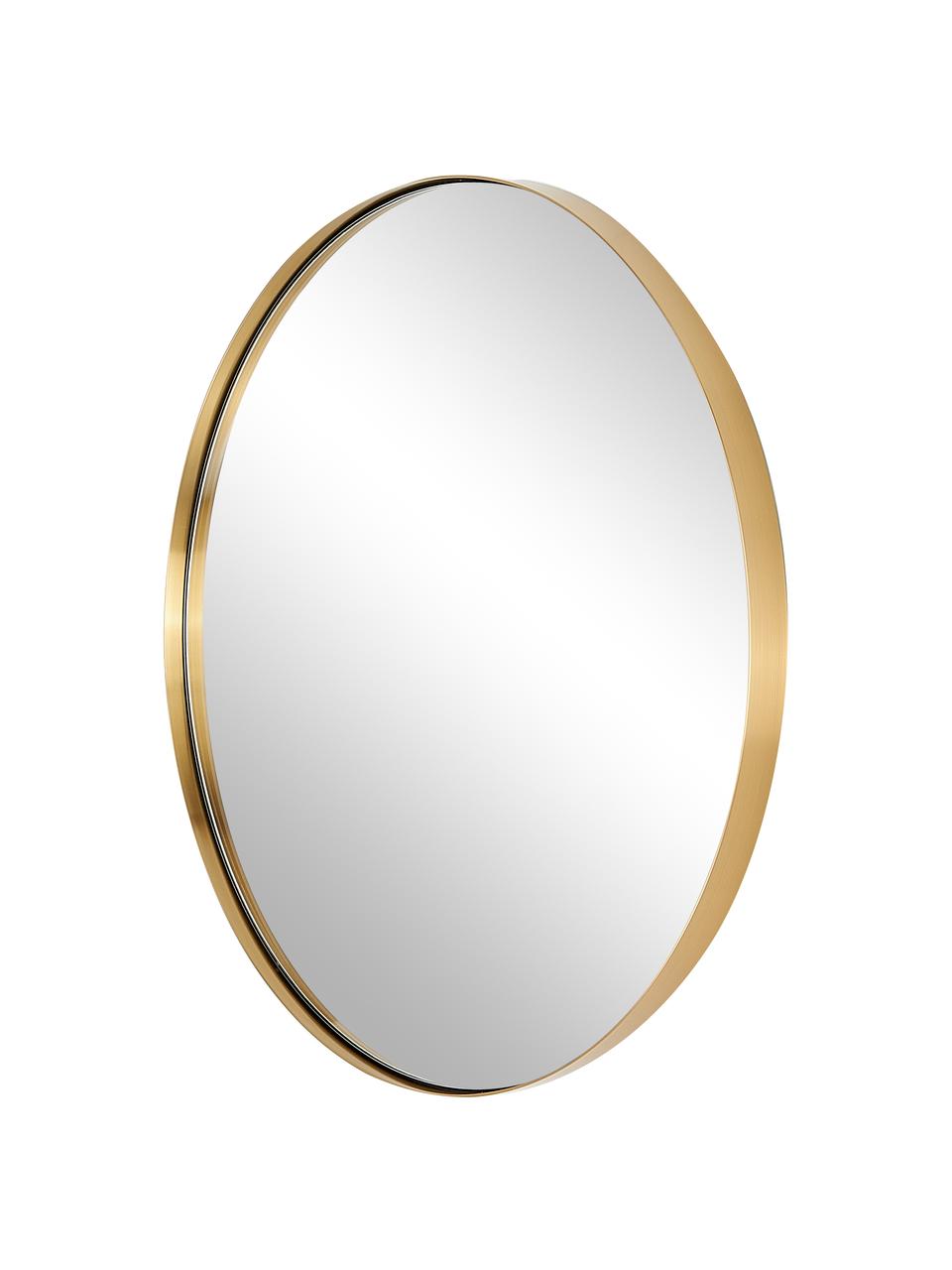Kulaté nástěnné zrcadlo se zlatým kovovým rámem Lacie, Zlatá, Ø 55 cm, H 3 cm