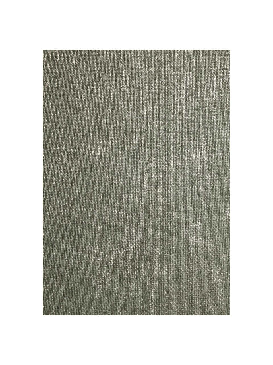 Carta da parati verde Hotel Chique, Tessuto non tessuto, Verde, grigio, Larg. 53 x Alt. 1000 cm