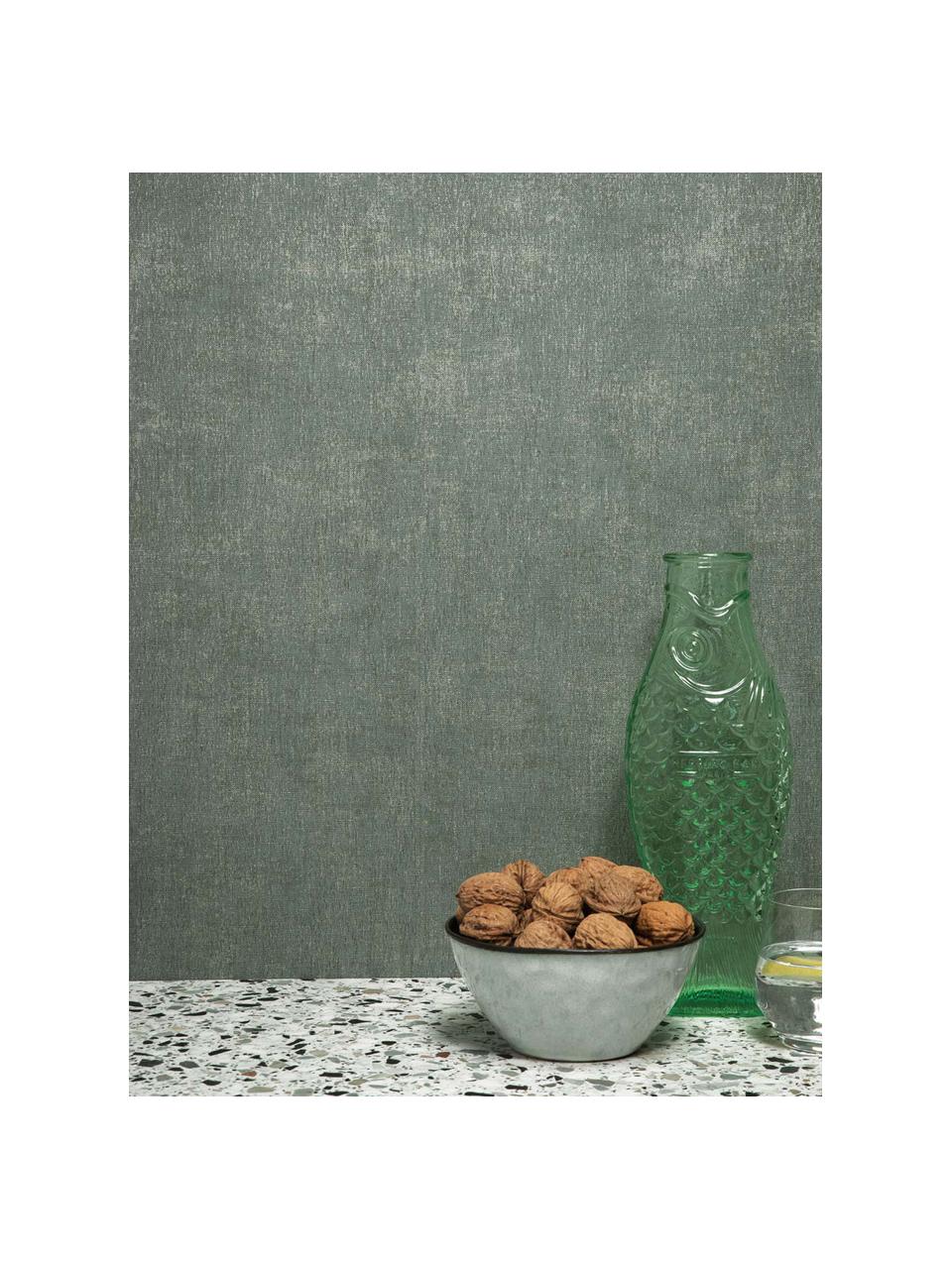 Behang Hotel Chique in groen, Vlies, Groen, grijs, B 53 cm x H 1000 cm