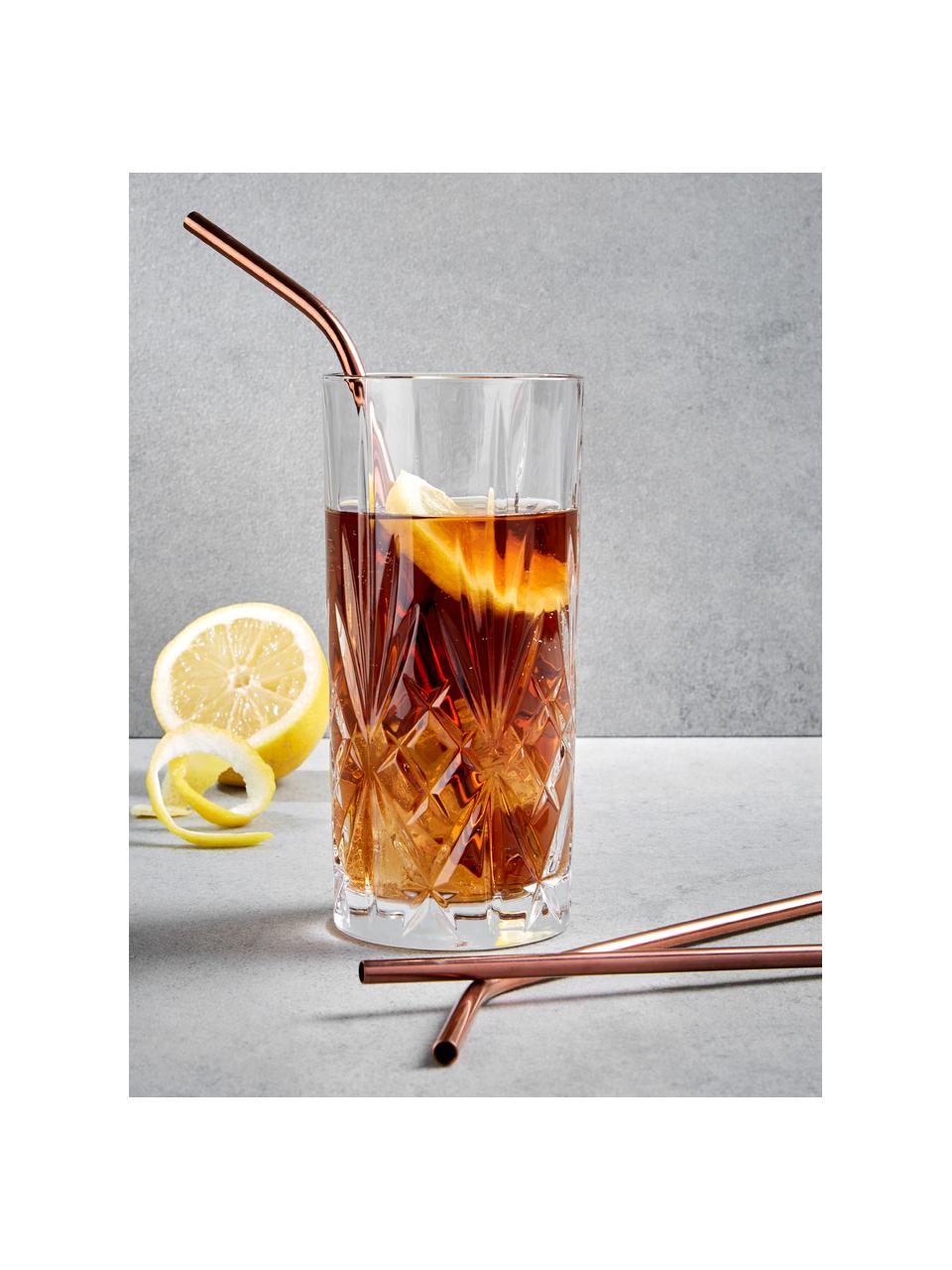 Set 4 cannucce con spazzolino Manhattan Lounge, Acciaio inossidabile, materiale sintetico, Ramato, Lung. 22 cm