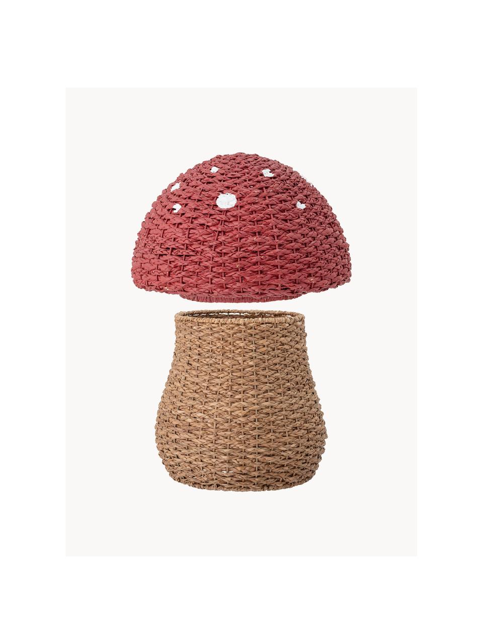 Panier de rangement peint à la main Corintha, Jonc de mer, rotin, Rouge, beige, Ø 43 x haut. 61 cm