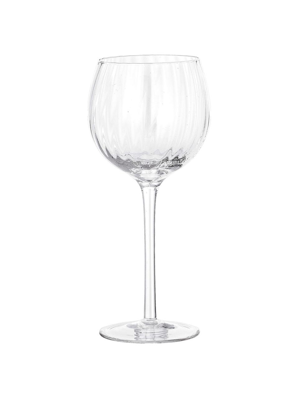 Bicchiere vino con struttura scanalata Astrid 6 pz, Vetro, Trasparente, Ø 10 x Alt. 22 cm