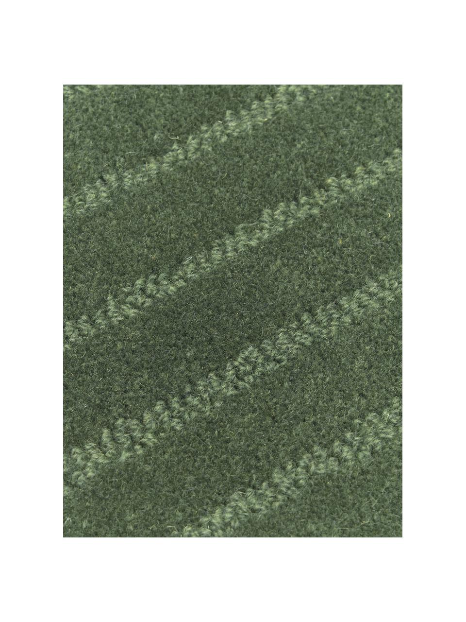 Tapis rond en laine vert foncé, tufté main Mason, Vert foncé, Ø 120 cm (taille S)