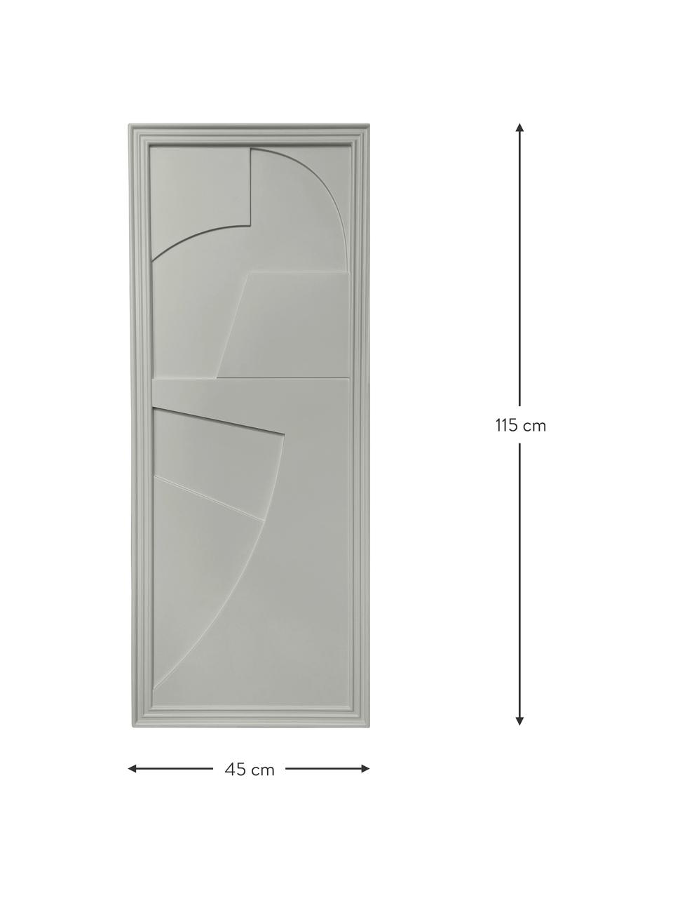 Decoración de pared artesanal Verto, Estructura: madera con acabado satina, Tablero: fibra de densidad media (, Gris, An 45 x Al 115 cm