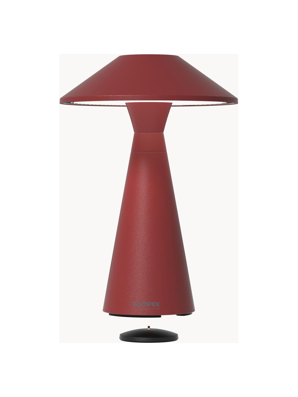 Lampada piccola da esterno portatile e LED con luce regolabile Move, Lampada: alluminio rivestito, Rosso vino, Ø 15 x Alt. 31 cm