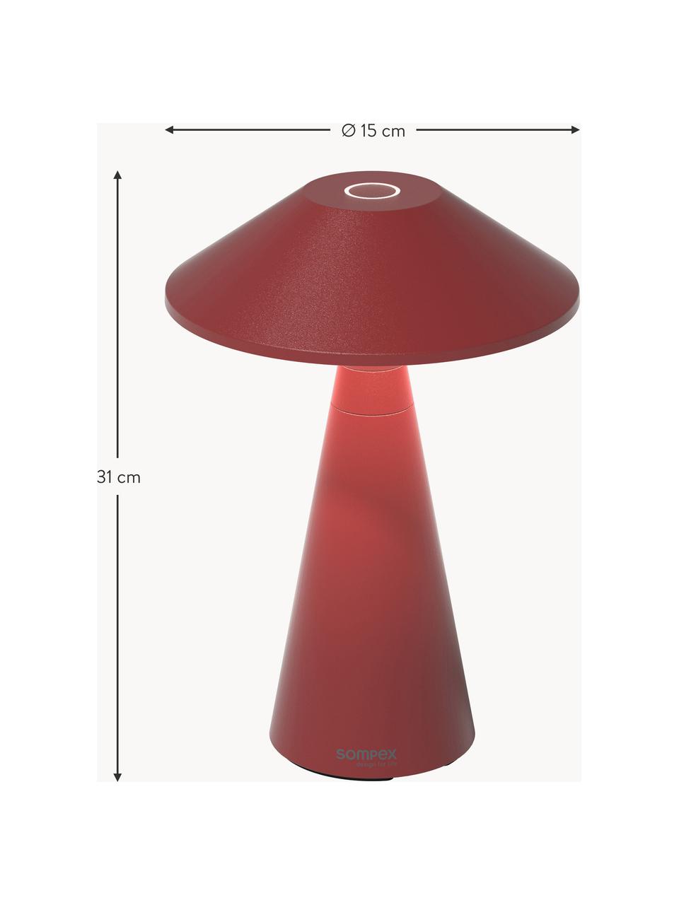 Malá prenosná LED lampa do exteriéru Move, Vínovočervená, Ø 15 x V 31 cm