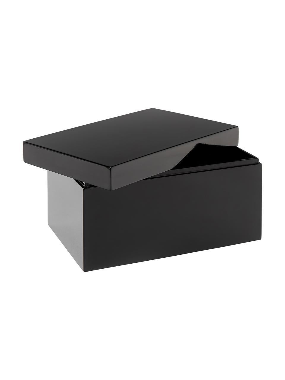 Boîtes de rangement Kylie, 2 élém., MDF (panneau en fibres de bois à densité moyenne), Noir, gris clair, Lot de différentes tailles