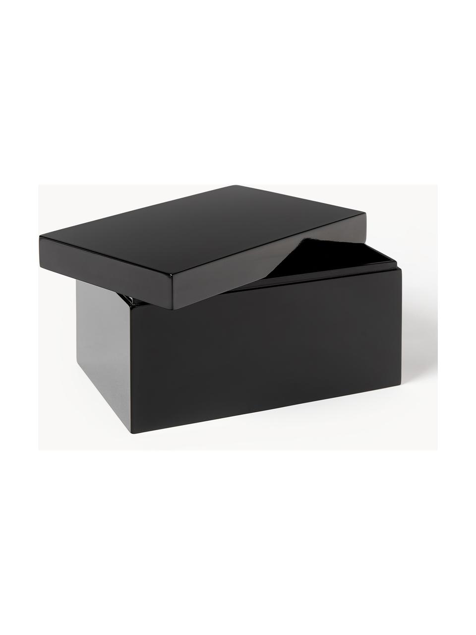 Sada úložných krabic Kylie, 2 díly, MDF deska (dřevovláknitá deska střední hustoty), Černá, tlumeně bílá, Sada s různými velikostmi