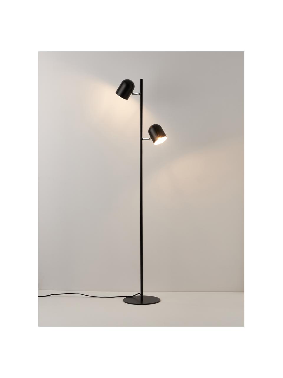 Metalen vloerlamp Almo, Zwart, H 137 cm