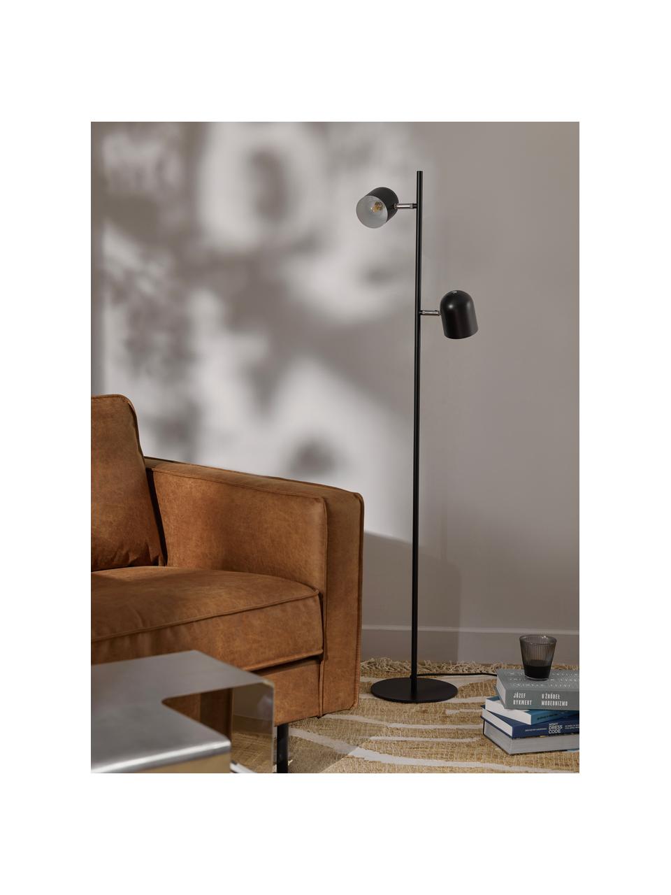 Lampadaire en métal Almo, Noir, haut. 137 cm