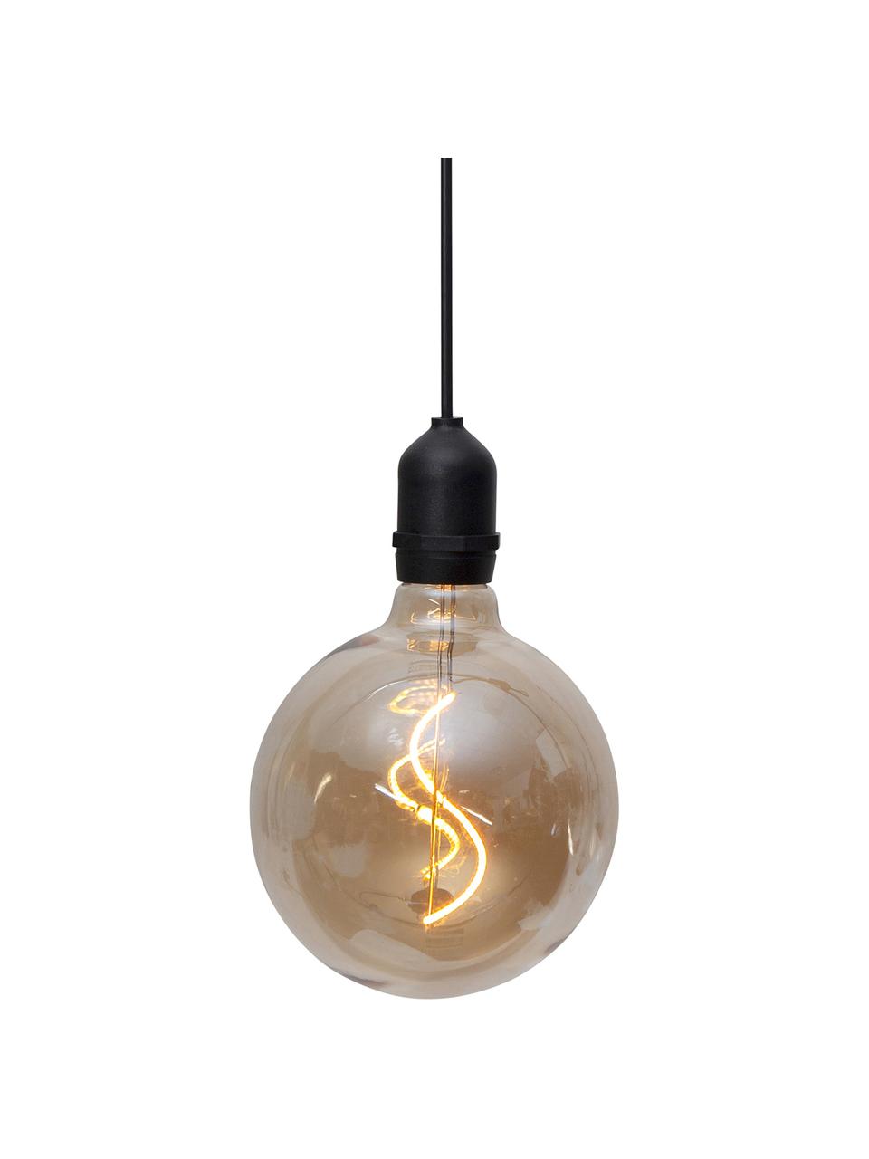 Lámpara Bowl, portátil con temporizador, Pantalla: vidrio, Cable: plástico, Ámbar, transparente, negro, Ø 13 x Al 18 cm