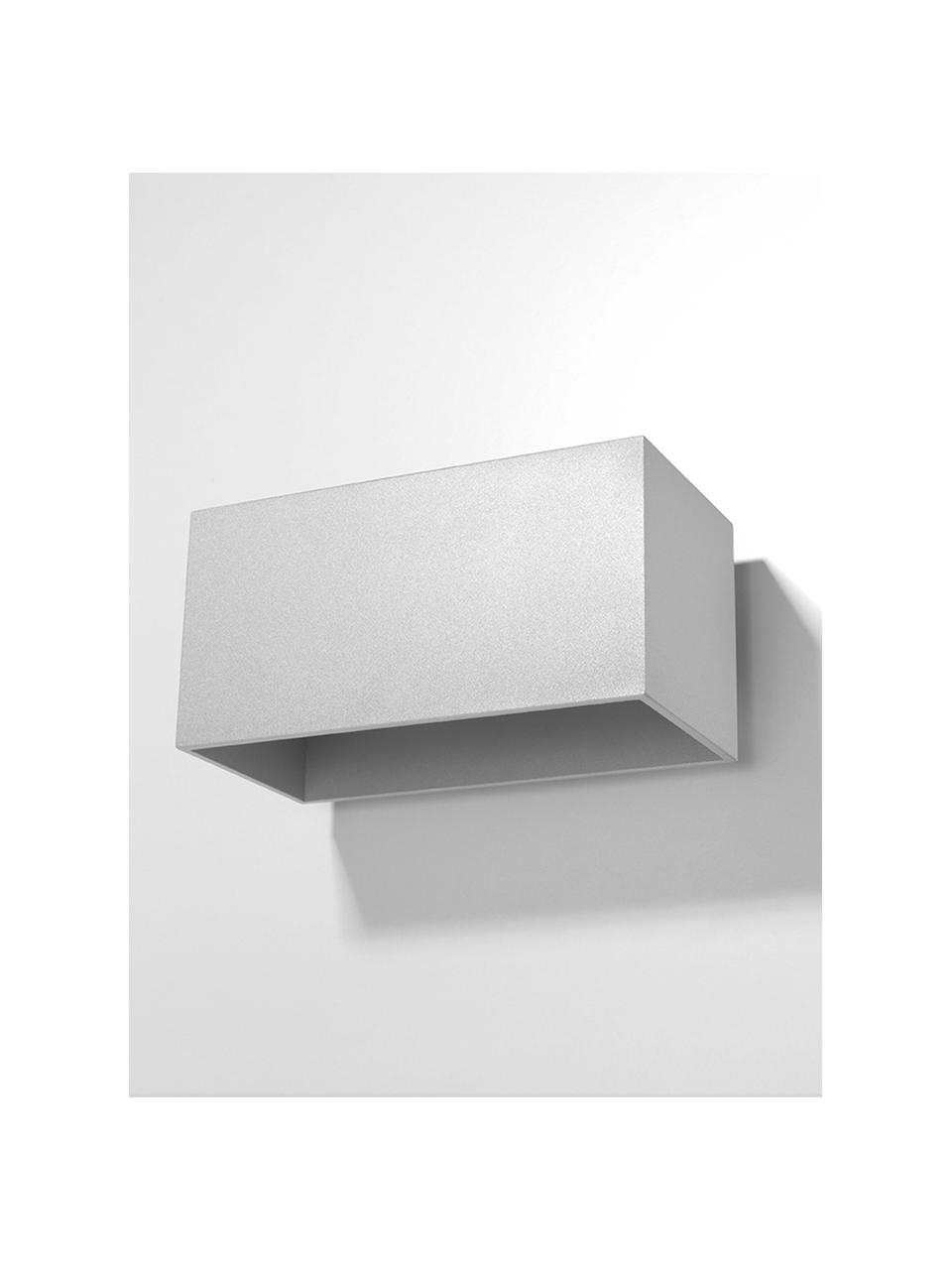 Wandlamp Geo Maxi, Aluminium, Grijs, 20 x 10 cm