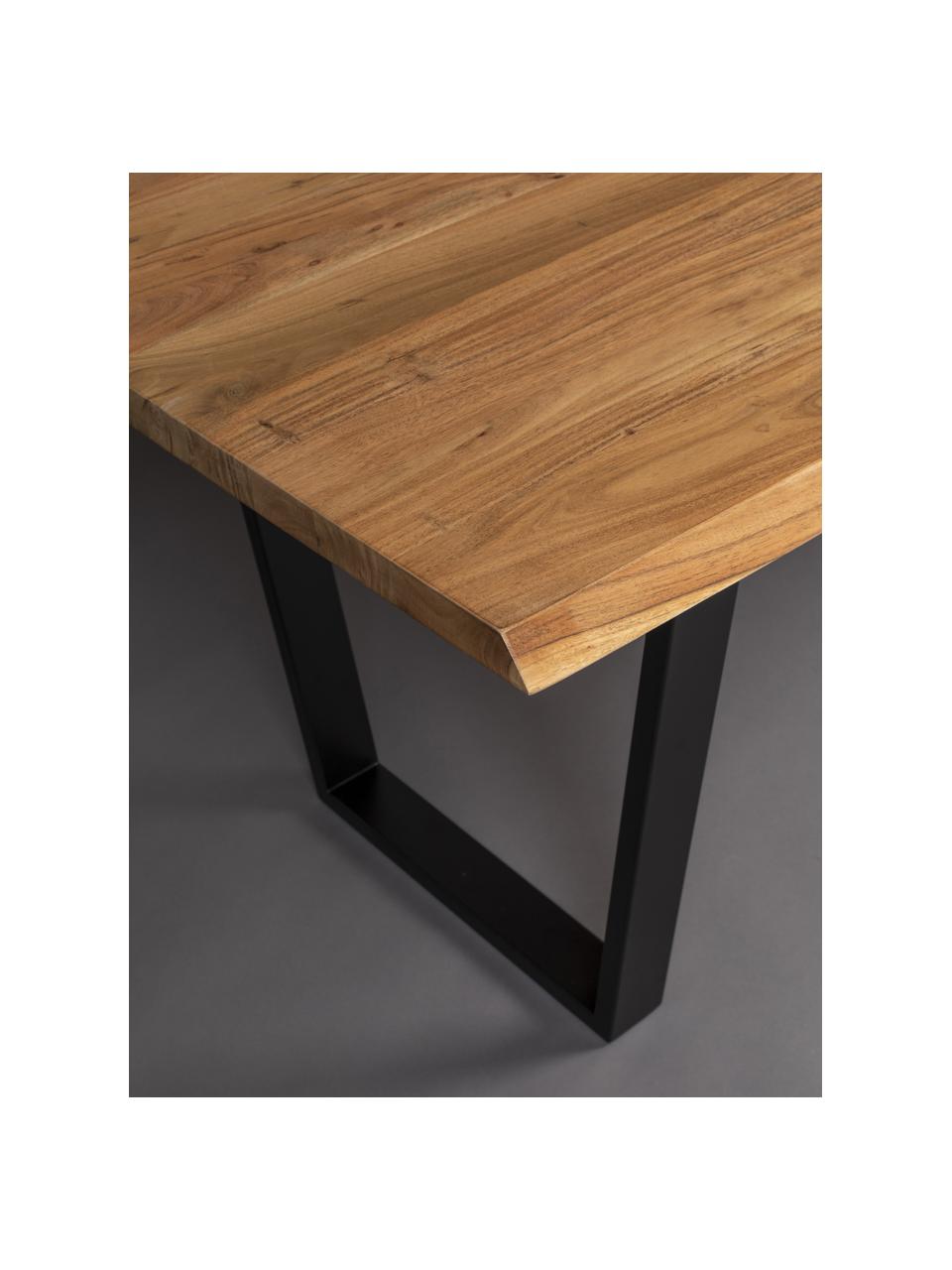 Jedálenský stôl z akáciového dreva Aka, Akáciové drevo, čierna, Š 180 x H 90 cm