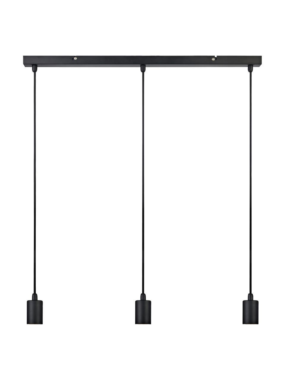 Hanglamp Sky in zwart, Baldakijn: gelakt metaal, Zwart, B 75 x H 160 cm