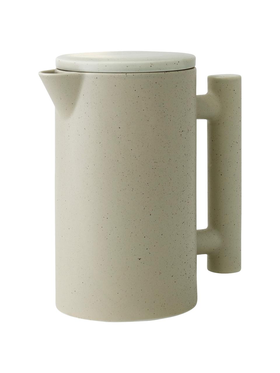 Czajnik z ceramiki Yana, 1 l, Ceramika, Beżowy, nakrapiany, Ø 11 x W 19 cm, 1 l