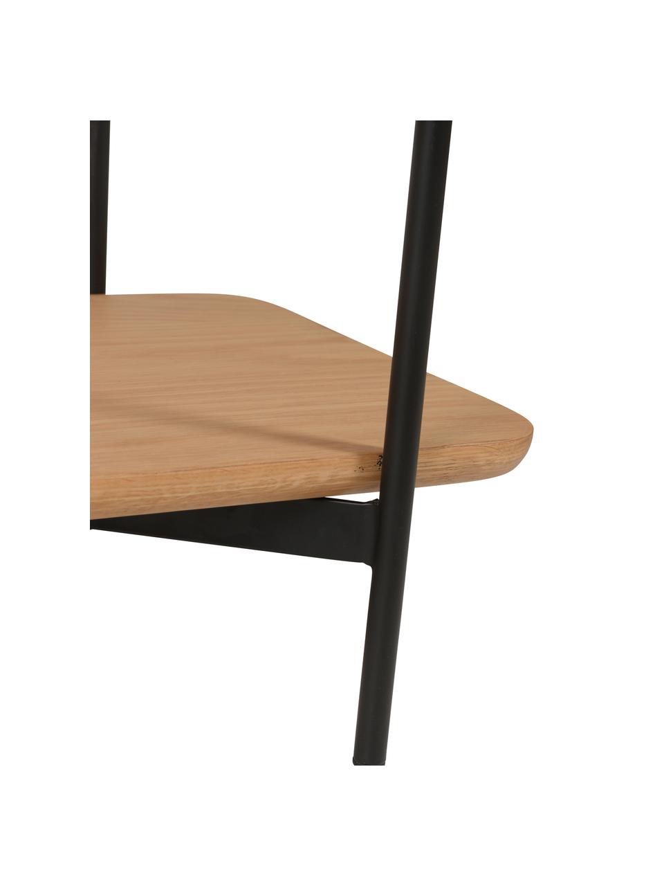 Standregal Easy aus Holz und Metall, Ablagefläche: Mitteldichte Holzfaserpla, Gestell: Metall, beschichtet, Schwarz, Braun, 90 x 175 cm