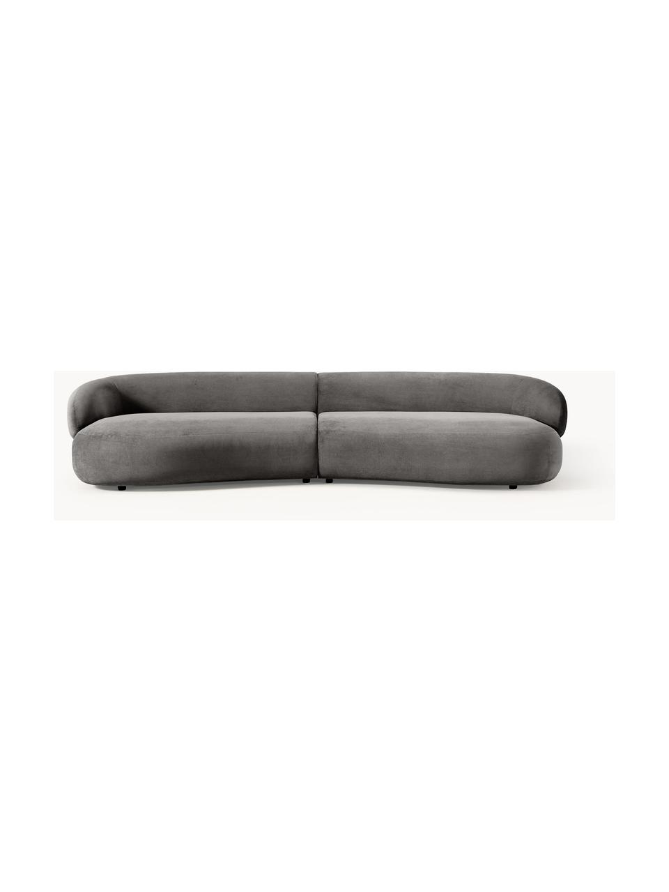 Sofa Alba (4-Sitzer), Bezug: 97 % Polyester, 3 % Nylon, Gestell: Massives Fichtenholz, Bir, Webstoff Taupe, B 326 x T 112 cm