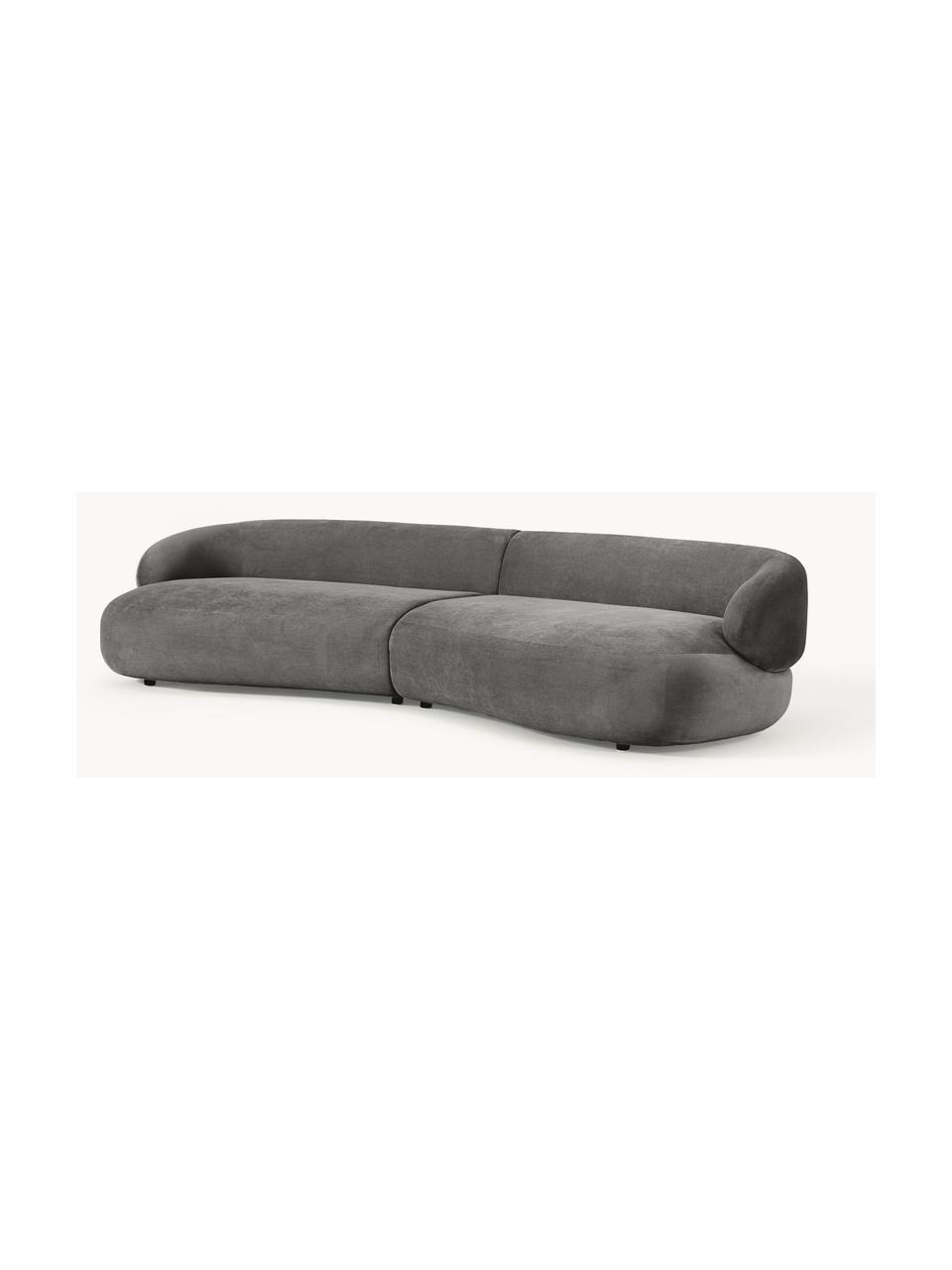 Sofa Alba (4-osobowa), Tapicerka: 97% poliester, 3% nylon D, Stelaż: lite drewno świerkowe, sk, Nogi: tworzywo sztuczne Ten pro, Taupe tkanina, S 326 x G 112 cm