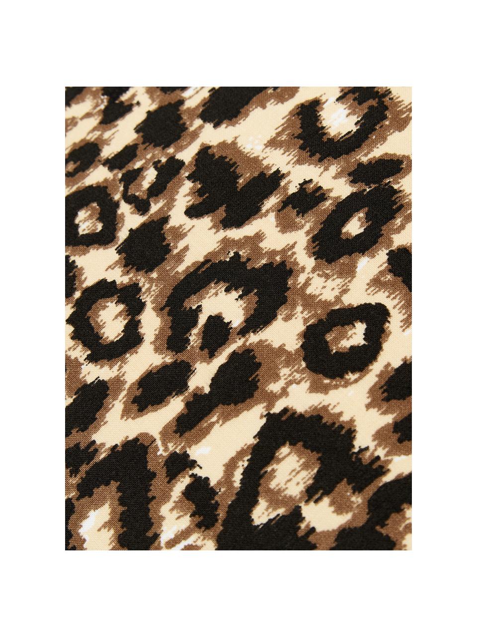 Completo copripiumino in cotone Leopard, Cotone, Marrone, beige, 200 x 255 cm