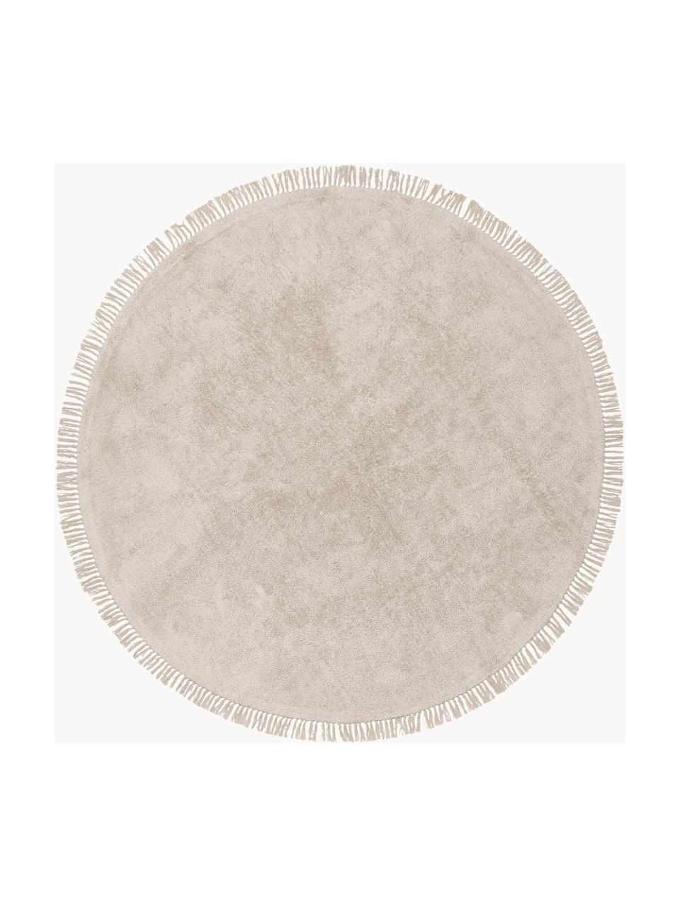 Tapis rond en coton tufté main Daya, Beige, Ø 250 cm (taille XL)