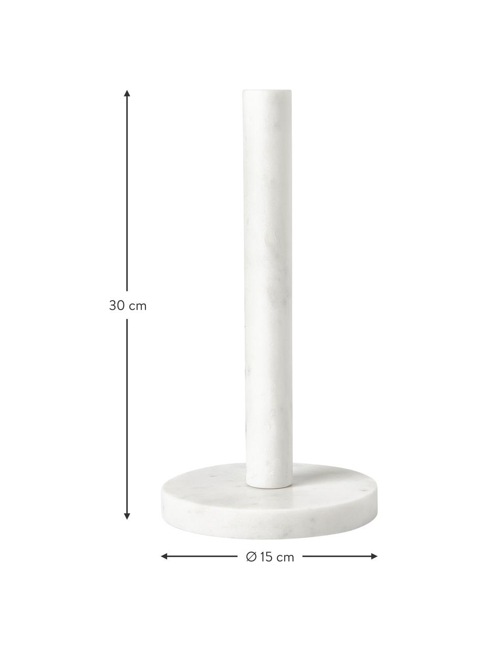 Küchenrollenhalter Agata aus Marmor, Marmor, Weißer Marmor, Ø 15 x H 30 cm