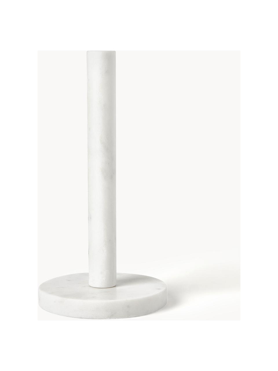 Portarotolo da cucina in marmo Agata, Marmo, Bianco marmorizzato, Ø 15 x Alt. 30 cm