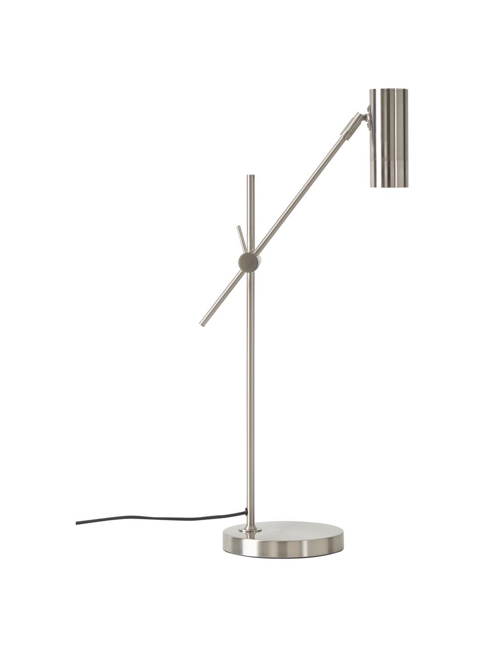 Lampa biurkowa Cassandra, Odcienie srebrnego, błyszczący, G 47 x W 55 cm
